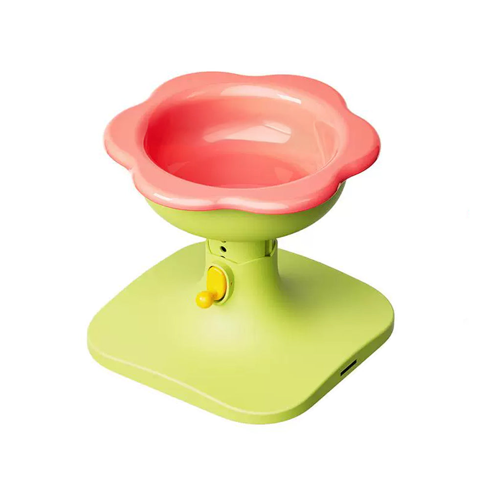 花朵升降陶瓷碗組 蜜桃紅+蔥草綠