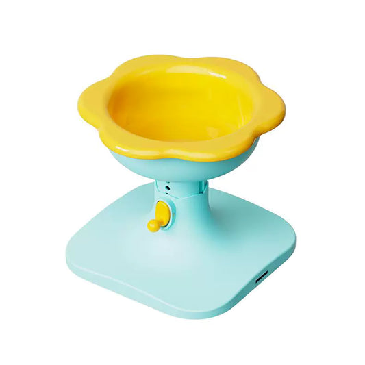 花朵升降陶瓷碗組 藍黃色