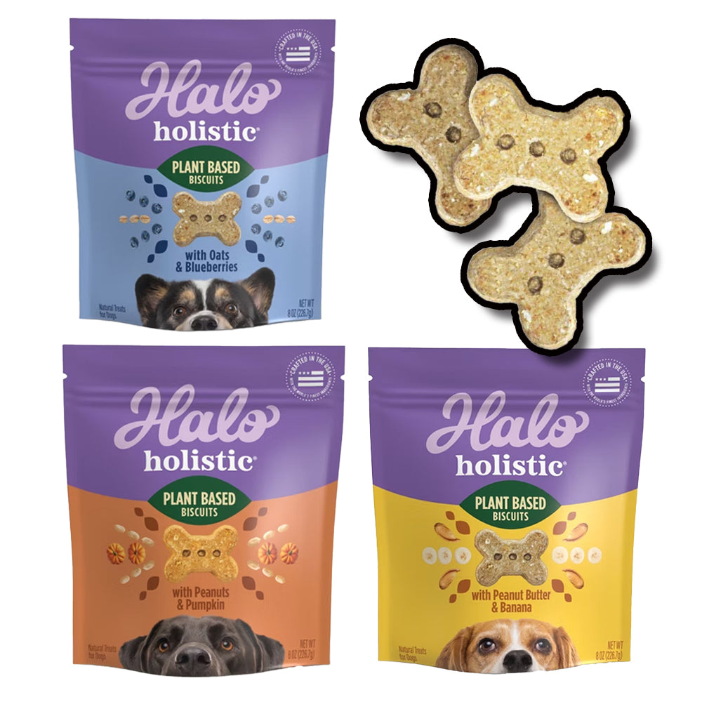 Halo 嘿囉 低敏舒膚 燕麥酥餅 狗零食 狗餅乾 (藍莓 香蕉 南瓜) 226g