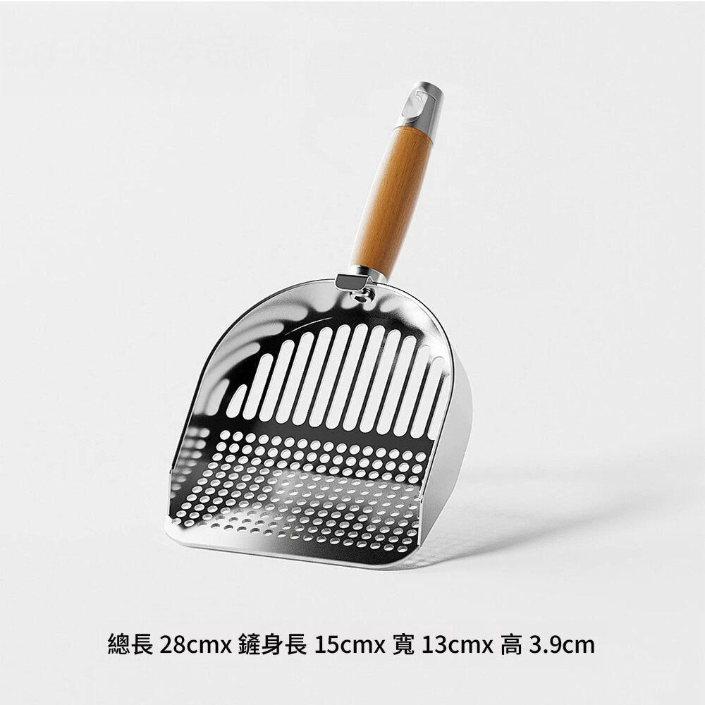 不鏽鋼貓砂鏟 原色(圓孔)
